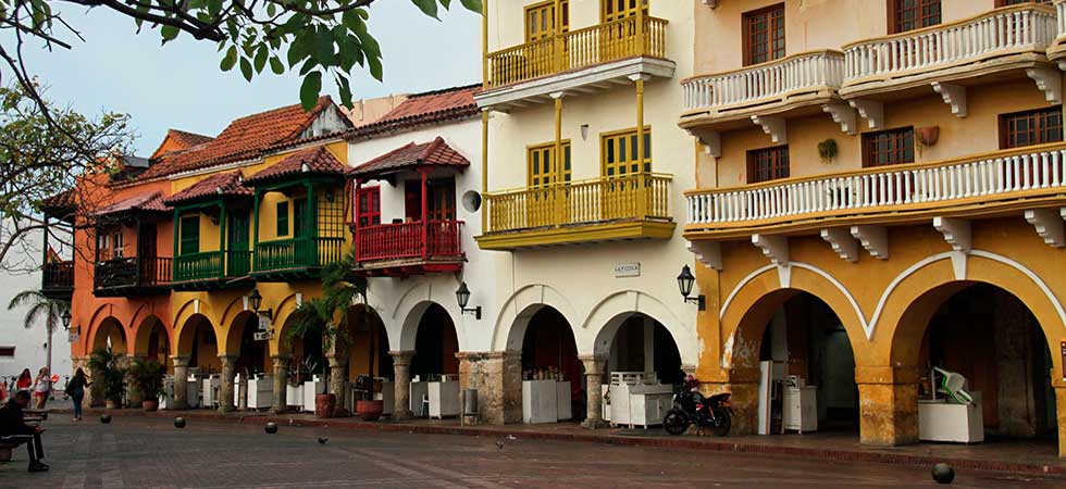 Colonial city plaza Cartagena